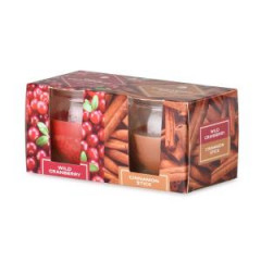 Emocio Sklo 65x63 mm 2 ks v krabike Wild Cranberry & Cinnamon Stick, vonn svieka