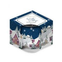 Emocio Sklo Dekor 70x62 mm Winter Village (Snowflakes), vonn svieka